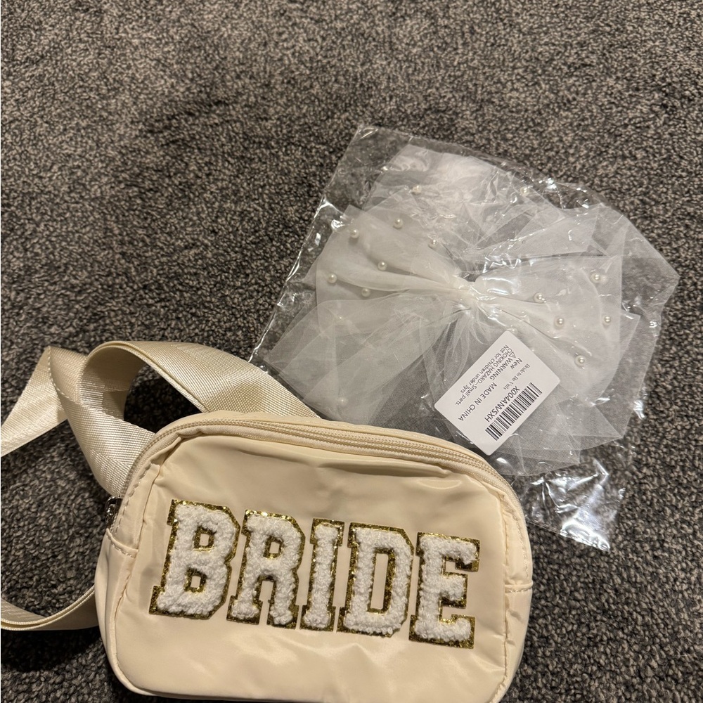Bride Fanny Pack and Bow Clip